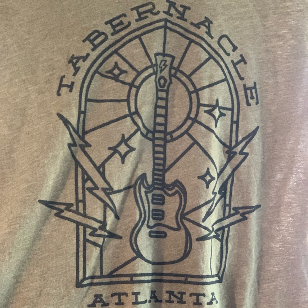 Next Level- Womens size Large, TABERNACLE ATLANTA, Hunter green v-neck.